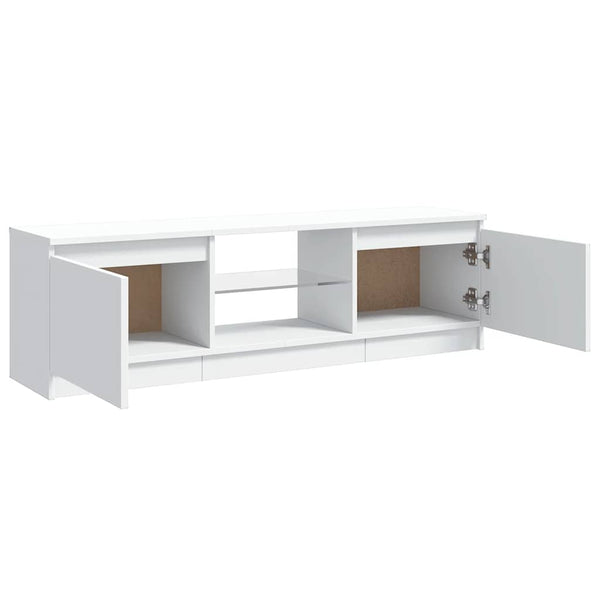 Weißes TV-Rack mit LED-Beleuchtung Dondos 120x30x35,5cm
