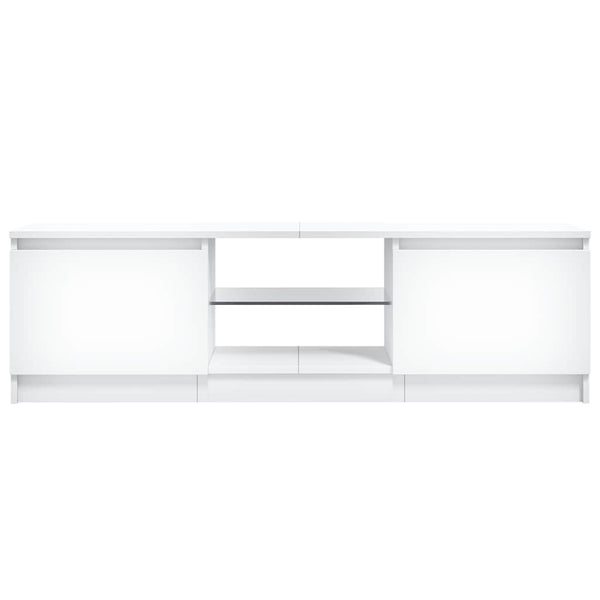 Weißes TV-Rack mit LED-Beleuchtung Dondos 120x30x35,5cm
