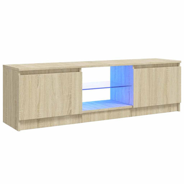 Sonoma Eiche TV-Schrank mit LED-Beleuchtung Dondos 120x30x35,5cm
