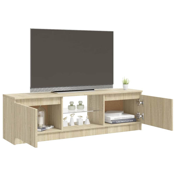 Sonoma Eiche TV-Schrank mit LED-Beleuchtung Dondos 120x30x35,5cm