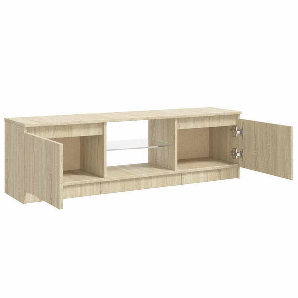 Sonoma Eiche TV-Schrank mit LED-Beleuchtung Dondos 120x30x35,5cm