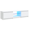 Weißes TV-Lowboard mit LED-Beleuchtung Dondos 140x40x35,5cm