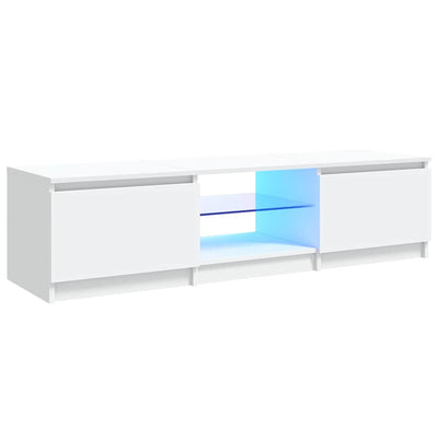 Weißes TV-Lowboard mit LED-Beleuchtung Dondos 140x40x35,5cm
