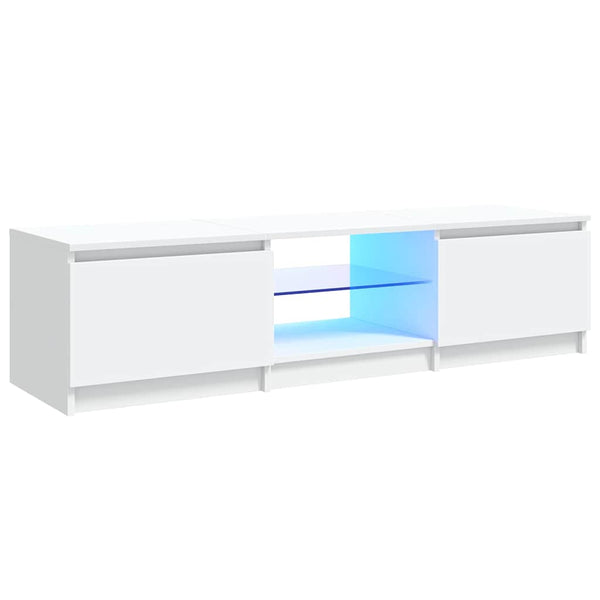 Weißes TV-Lowboard mit LED-Beleuchtung Dondos 140x40x35,5cm