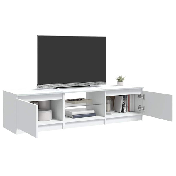 Weißes TV-Lowboard mit LED-Beleuchtung Dondos 140x40x35,5cm