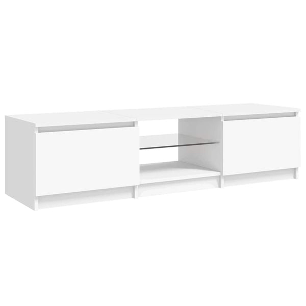 Weißes TV-Lowboard mit LED-Beleuchtung Dondos 140x40x35,5cm