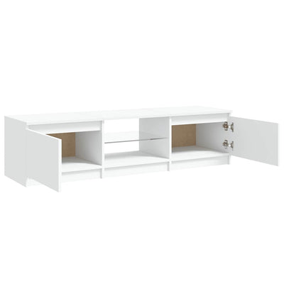 Weißes TV-Lowboard mit LED-Beleuchtung Dondos 140x40x35,5cm
