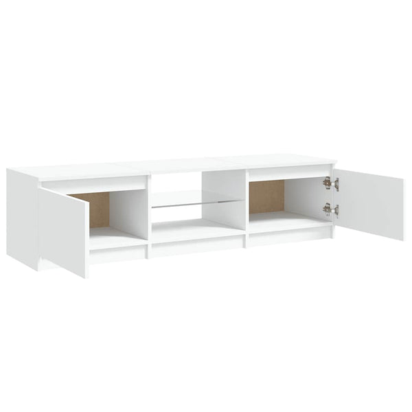 Weißes TV-Lowboard mit LED-Beleuchtung Dondos 140x40x35,5cm