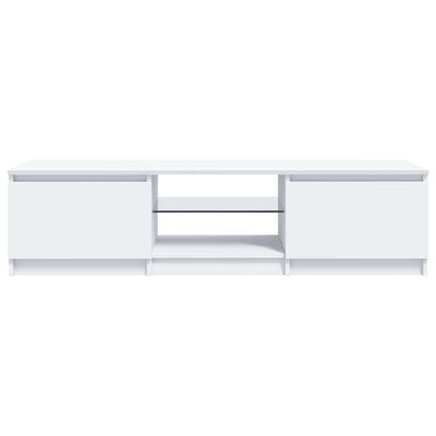 Weißes TV-Lowboard mit LED-Beleuchtung Dondos 140x40x35,5cm