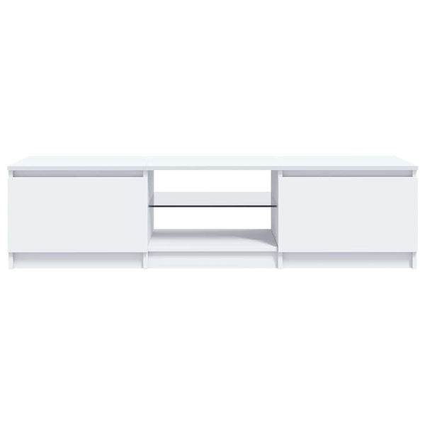 Weißes TV-Lowboard mit LED-Beleuchtung Dondos 140x40x35,5cm