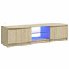 TV-Möbel Sonoma Eiche mit LED-Beleuchtung Dondos 140x40x35,5cm