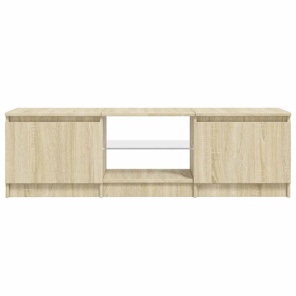 TV-Möbel Sonoma Eiche mit LED-Beleuchtung Dondos 140x40x35,5cm