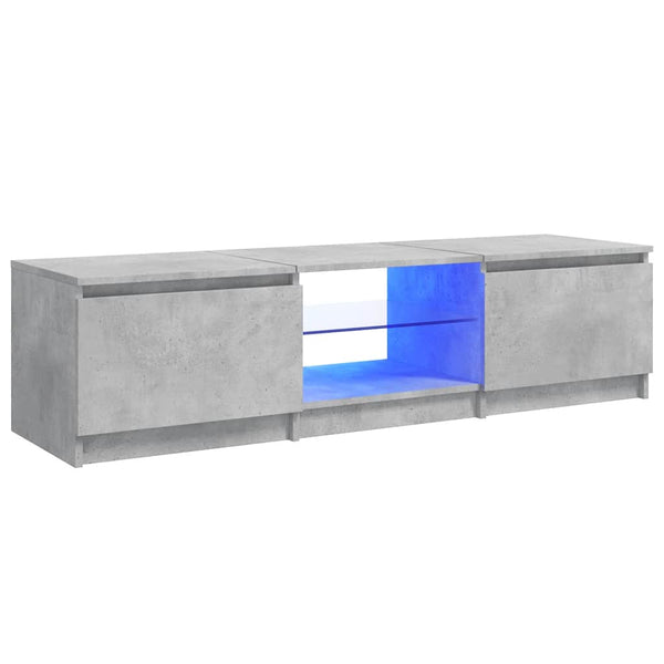 Betongraues TV-Board Dondos 140x40x35,5cm mit LED-Beleuchtung