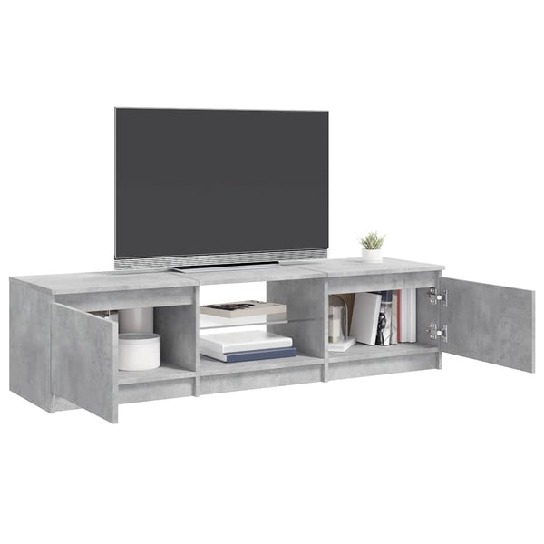 Betongraues TV-Board Dondos 140x40x35,5cm mit LED-Beleuchtung