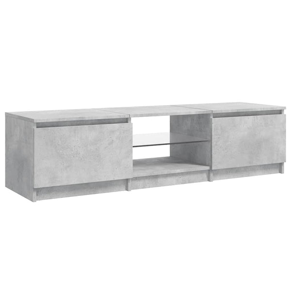 Betongraues TV-Board Dondos 140x40x35,5cm mit LED-Beleuchtung