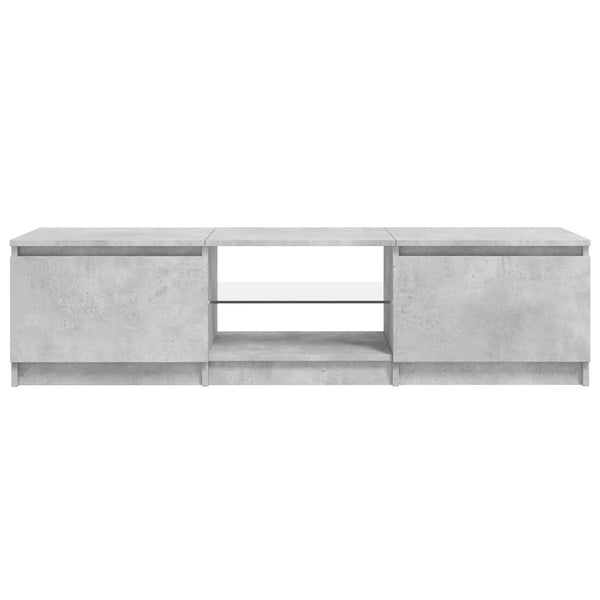 Betongraues TV-Board Dondos 140x40x35,5cm mit LED-Beleuchtung