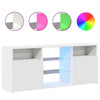 Weißer TV-Unterschrank mit LED-Beleuchtung Zornia 120x30x50cm