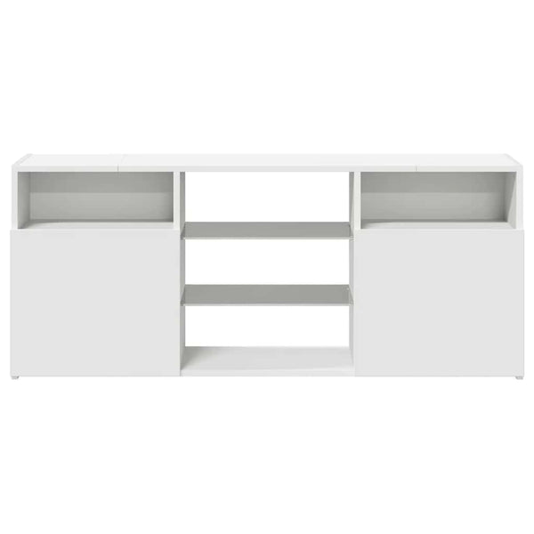 Weißer TV-Unterschrank mit LED-Beleuchtung Zornia 120x30x50cm