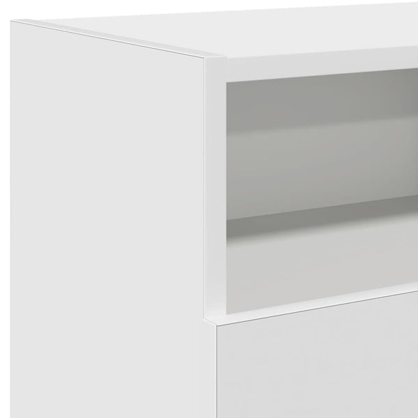 Weißer TV-Unterschrank mit LED-Beleuchtung Zornia 120x30x50cm