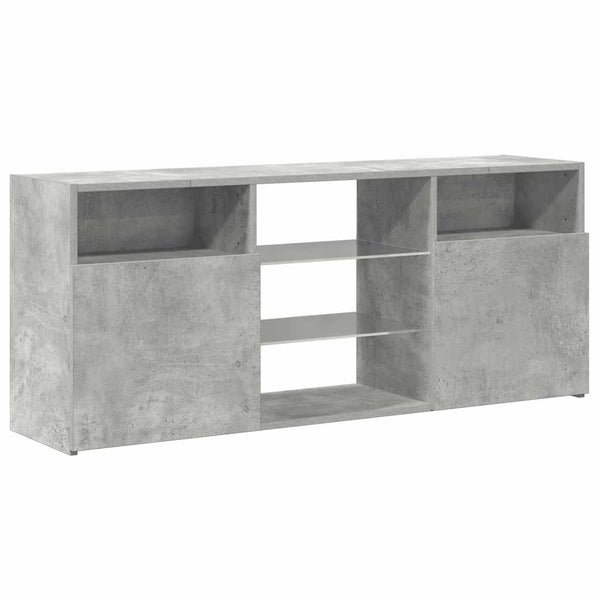 Betongraues TV-Board Zornia 120x30x50cm mit LED-Beleuchtung