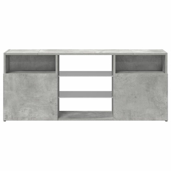 Betongraues TV-Board Zornia 120x30x50cm mit LED-Beleuchtung