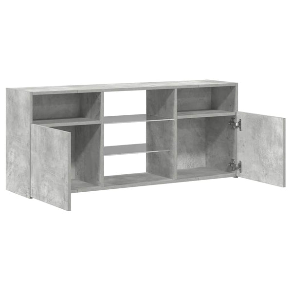 Betongraues TV-Board Zornia 120x30x50cm mit LED-Beleuchtung