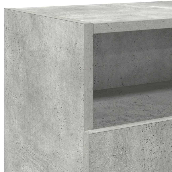 Betongraues TV-Board Zornia 120x30x50cm mit LED-Beleuchtung