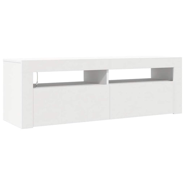 Weißer TV-Schrank mit LED-Beleuchtung Nunut 120x35x40cm