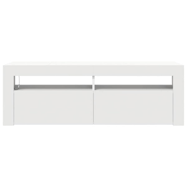 Weißer TV-Schrank mit LED-Beleuchtung Nunut 120x35x40cm