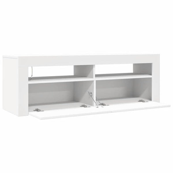 Weißer TV-Schrank mit LED-Beleuchtung Nunut 120x35x40cm