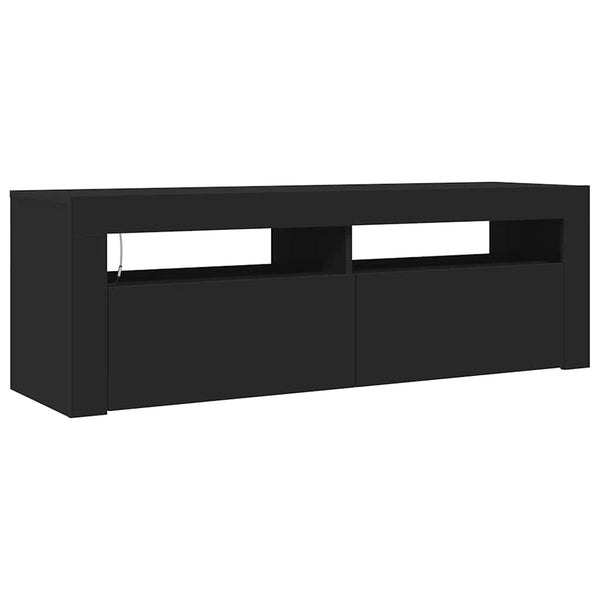 Schwarzer TV-Schrank mit LED-Beleuchtung Nunut 120x35x40cm
