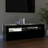 Schwarzer TV-Schrank mit LED-Beleuchtung Nunut 120x35x40cm