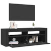 Schwarzer TV-Schrank mit LED-Beleuchtung Nunut 120x35x40cm