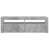 Betongraues TV-Board mit LED-Beleuchtung Nunut 120x35x40cm