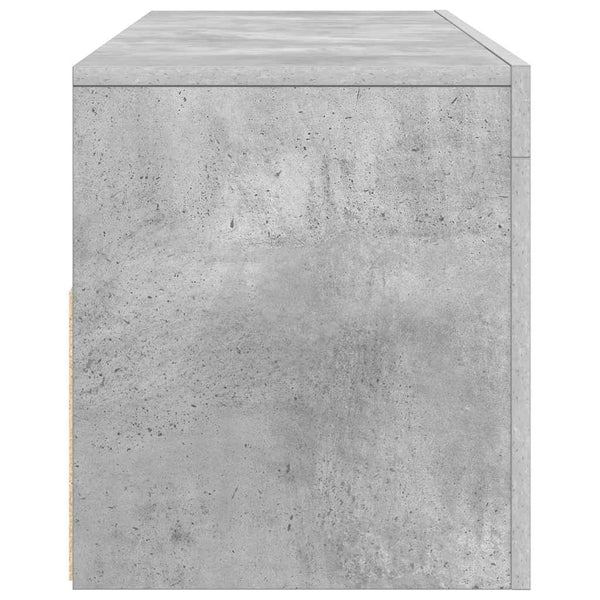 Betongraues TV-Board mit LED-Beleuchtung Nunut 120x35x40cm