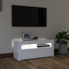 Weißes TV-Lowboard Sanaa mit LED-Beleuchtung 90x35x40cm