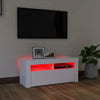 Weißes TV-Lowboard Sanaa mit LED-Beleuchtung 90x35x40cm