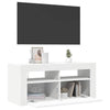 Weißes TV-Lowboard Sanaa mit LED-Beleuchtung 90x35x40cm