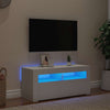 Weißes TV-Lowboard Sanaa mit LED-Beleuchtung 90x35x40cm