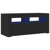 Schwarzer TV-Schrank mit LED-Beleuchtung Sanaa 90x35x40cm