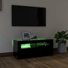 Schwarzer TV-Schrank mit LED-Beleuchtung Sanaa 90x35x40cm
