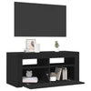 Schwarzer TV-Schrank mit LED-Beleuchtung Sanaa 90x35x40cm