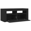 Schwarzer TV-Schrank mit LED-Beleuchtung Sanaa 90x35x40cm