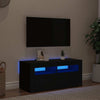 Schwarzer TV-Schrank mit LED-Beleuchtung Sanaa 90x35x40cm