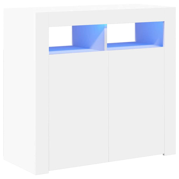 Weißes Panaghia Sideboard mit LED-Beleuchtung 80x35x75cm