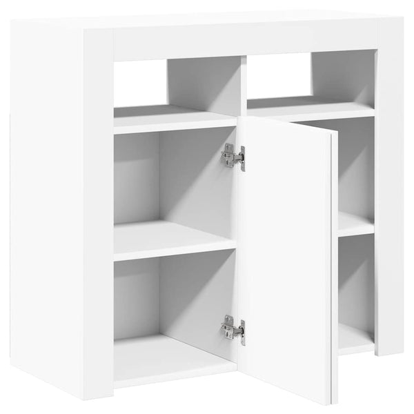 Weißes Panaghia Sideboard mit LED-Beleuchtung 80x35x75cm