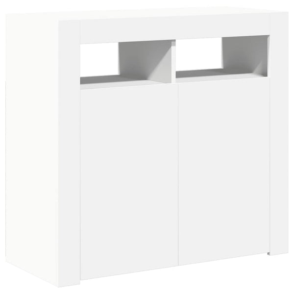 Weißes Panaghia Sideboard mit LED-Beleuchtung 80x35x75cm