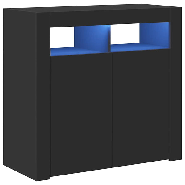 Schwarze Kommode mit LED-Beleuchtung Panaghia 80x35x75cm