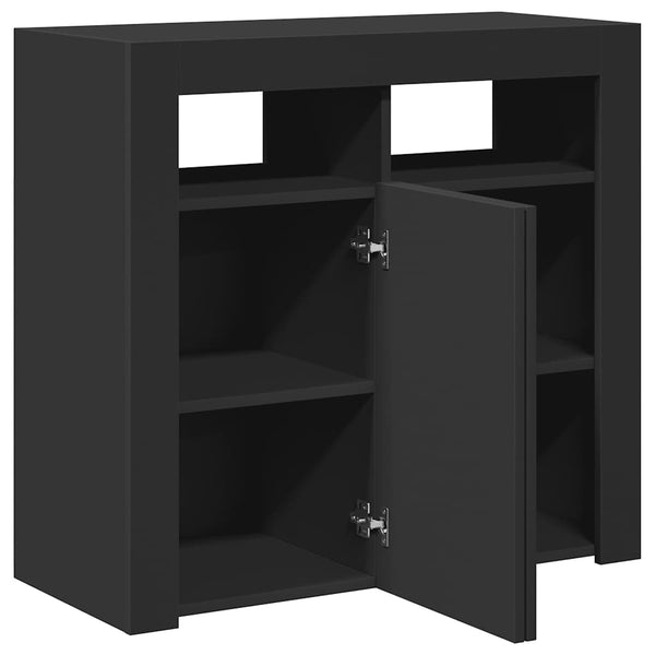 Schwarze Kommode mit LED-Beleuchtung Panaghia 80x35x75cm