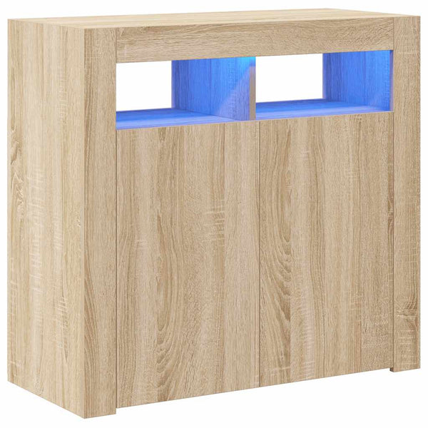 Kommode Sonoma-Eiche mit LED-Beleuchtung Panaghia 80x35x75cm